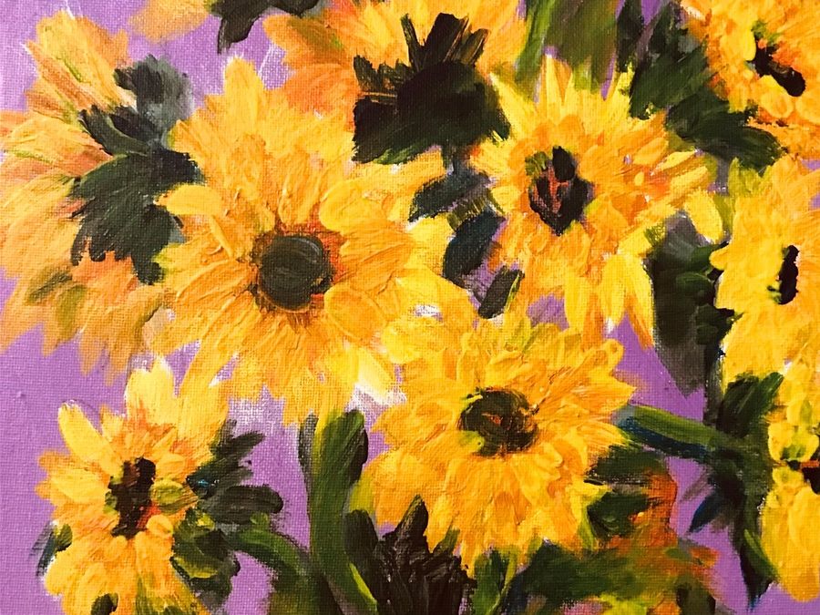 Sunflowers on our table 11 x 14 on Canvas