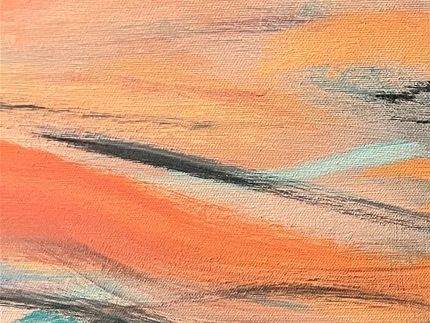 Pink and Orange waves at Sunset  36 x 24 acrylic on canvas